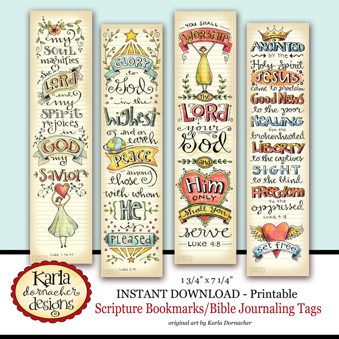 Luke 1-4 Full Color Printable Bookmarks