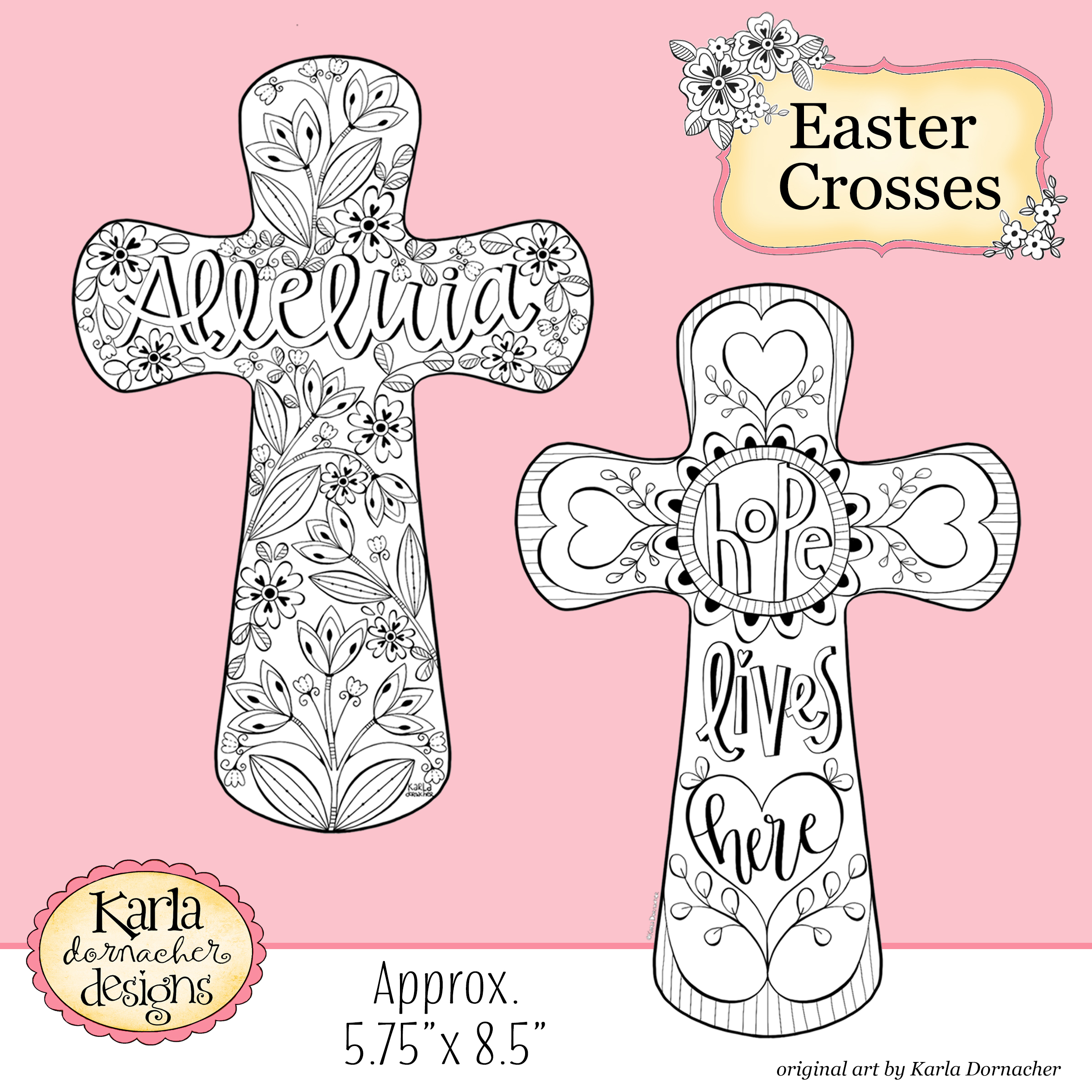 Easter Crosses Coloring Collection