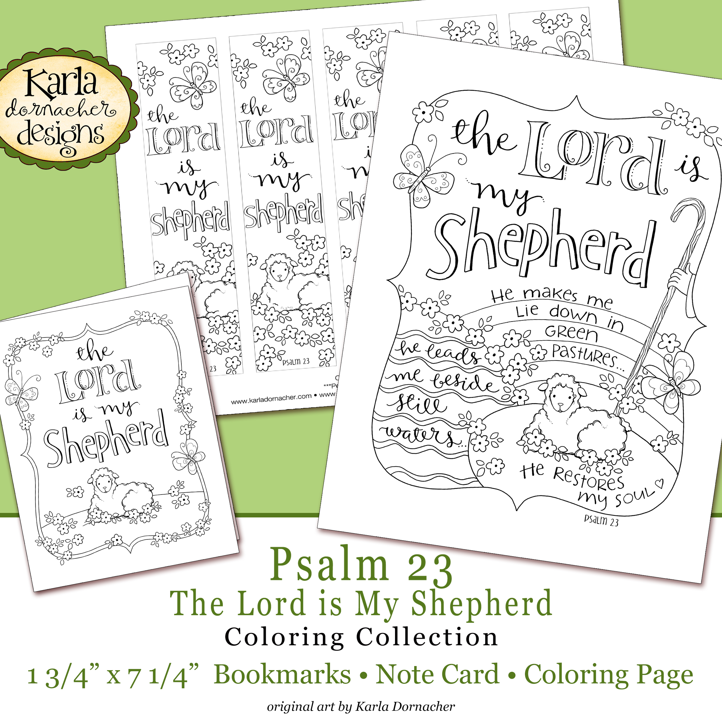 Easter Psalm 23 Bible Journaling Printable Coloring Collection
