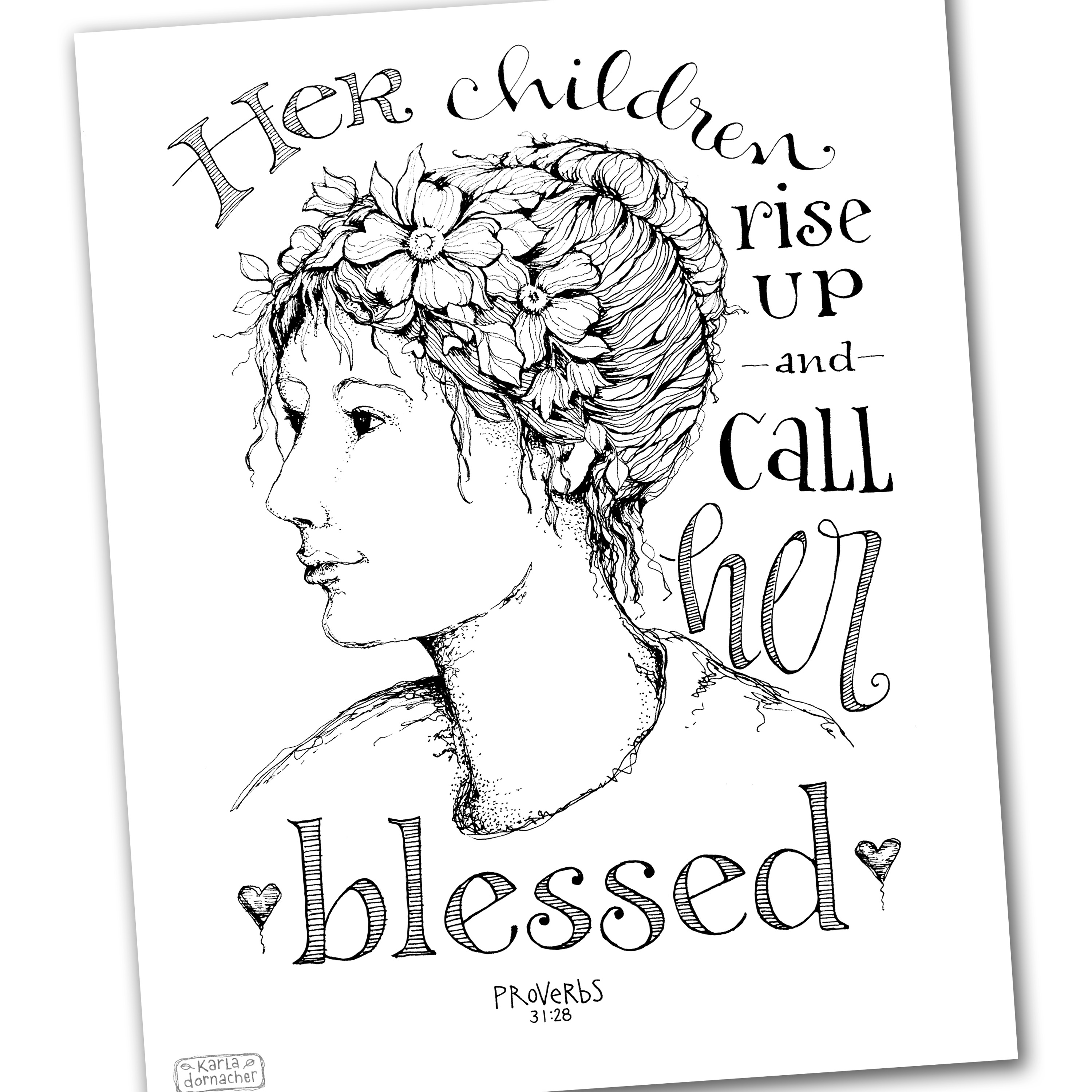 Call Her Blessed Proverbs 31 Coloring Page